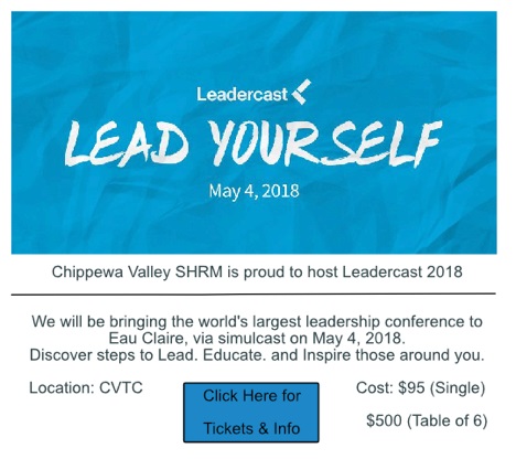 CVSHRM: Leadercast: Lead Yourself